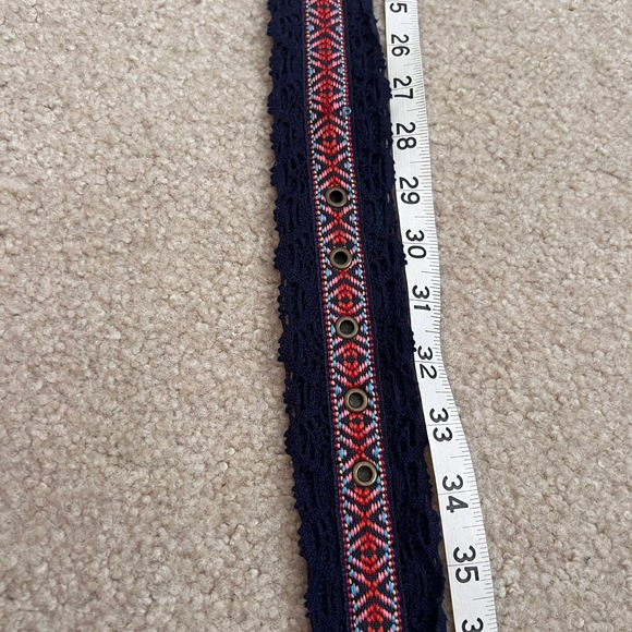 Woven‎ Belt Boho Hippie Festival Brass Buckle Accent Belt Size 1 - Picture 6 of 10